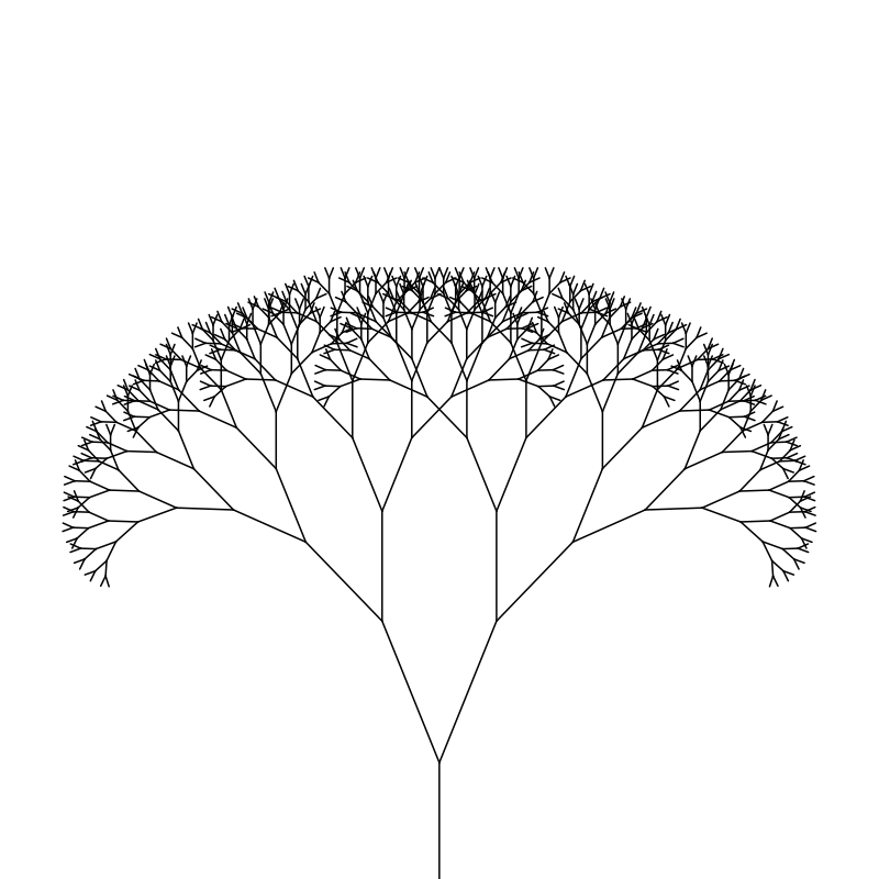 Binary fractal tree